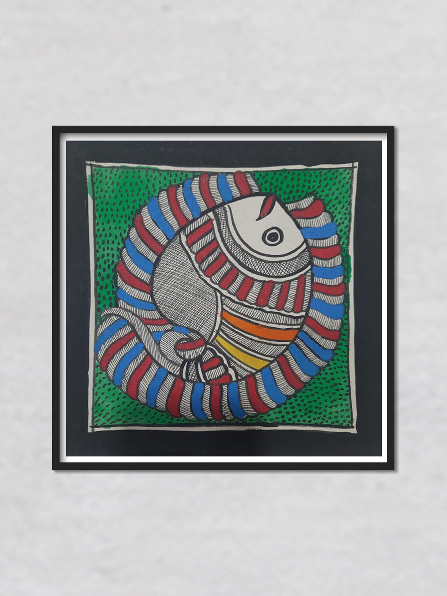 Fish Abstract Madhubani Painting by Priti Karn