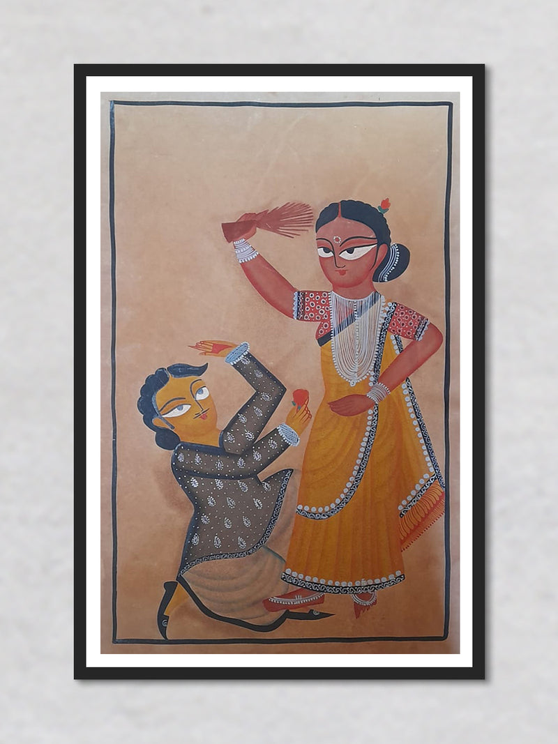 Forgiveness Kalighat Painting by Uttam Chitrakar