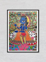 Krishna Madhubani Painting by Priti Karn