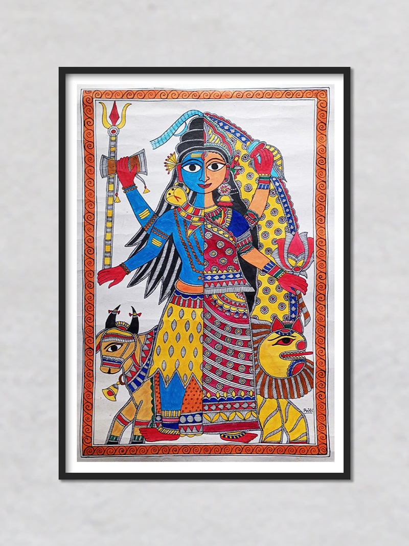 Ardhanarishvara Madhubani Painting by Priti Karn