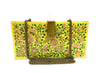 FLOWERS Green and Gold, Wood clutch