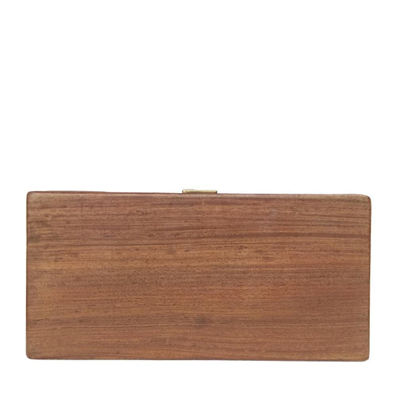 FLOWERS, Rectangle wood clutch-Women's Wood Clutch