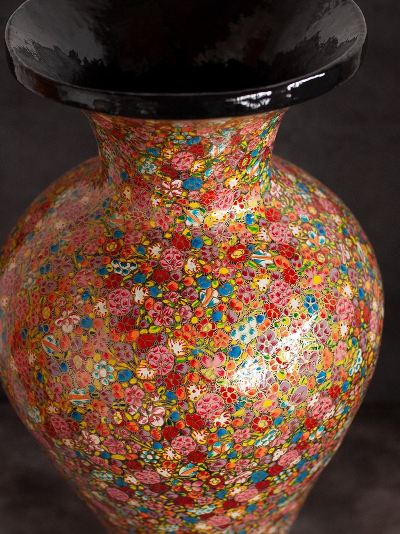 Floral Paper Mache Vase by Riyaz