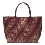 Flowers, Maroon Tote-