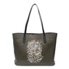 Flowers, Olive Green Tote-