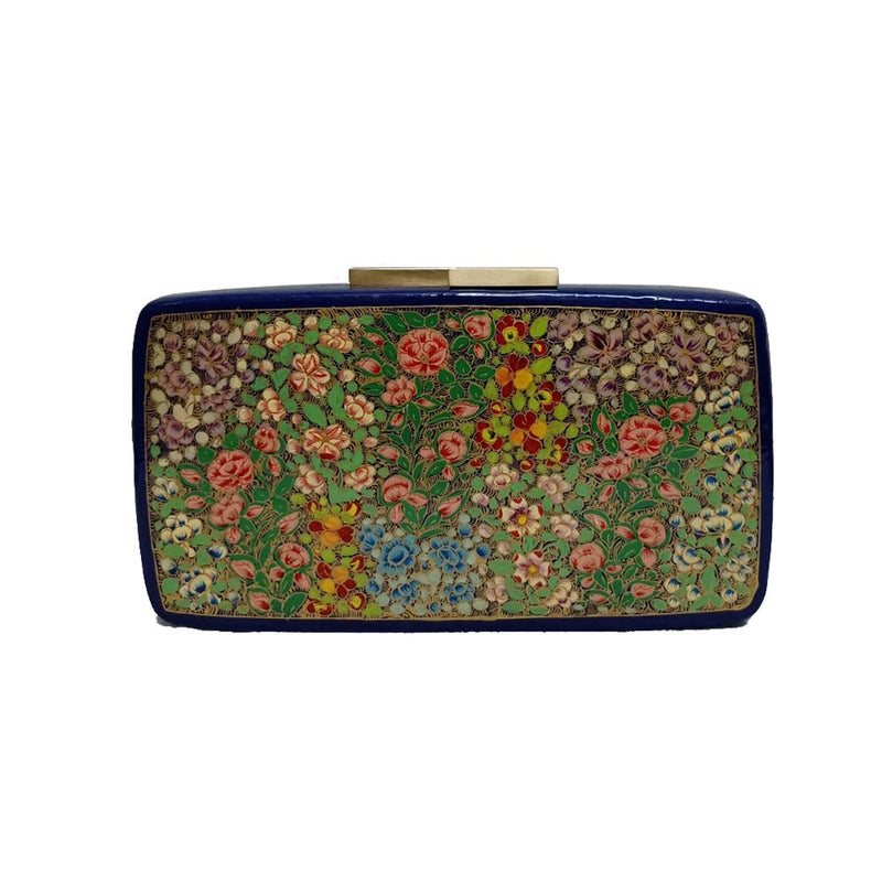 Flowers in every colour , RECTANGLE PAPER MACHE CLUTCH-Paper Mache Clutch