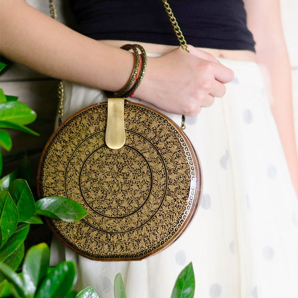 Gold Chinar Clutch Bag