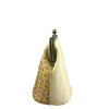 GOLD CHINAR, WHITE SILK CLUTCH-