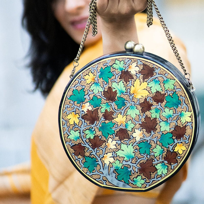 Round Paper Mache Clutch