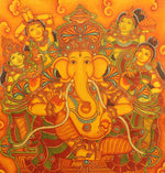 Buy Ganesha, Kerala Mural Painting by V.M Jijulal