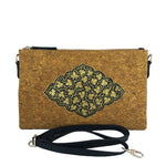 Gold Chinar on Yellow Vegan Cork Sling-