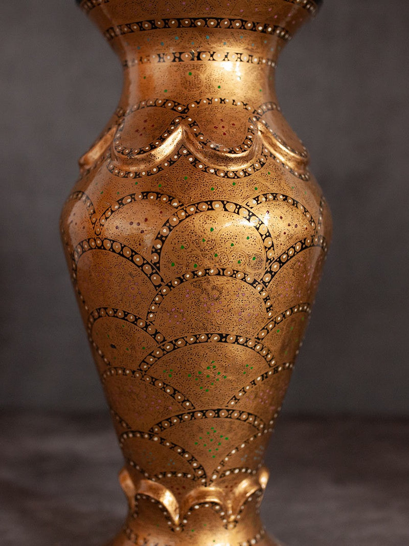 Golden Paper Mache Vase by Riyaz