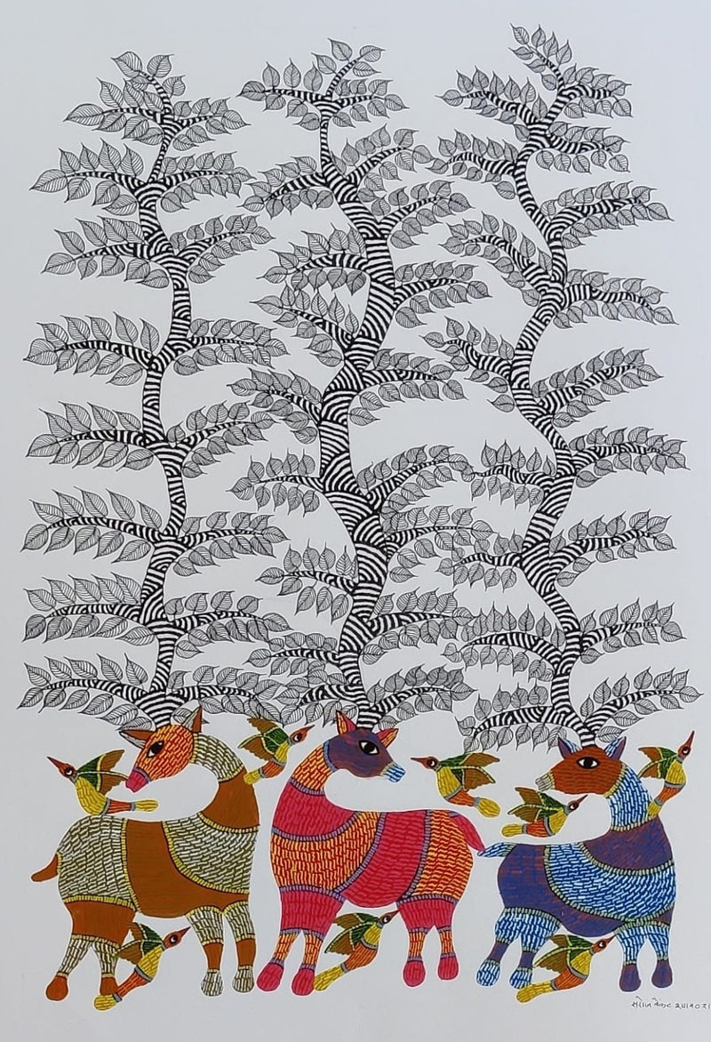 Famous gond folk artwork