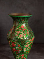 Green Floral Paper Mache Vase by Riyaz