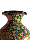 Green Floral Paper Mache Vase by Riyaz Khan