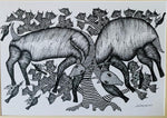 Hiran: GOND ART BY SAROJ VENKAT SHYAM-Paintings by Master Artists