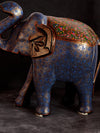 Ivory Blue Paper Mache Elephant by Riyaz