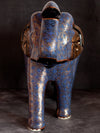 Ivory Blue Paper Mache Elephant by Riyaz