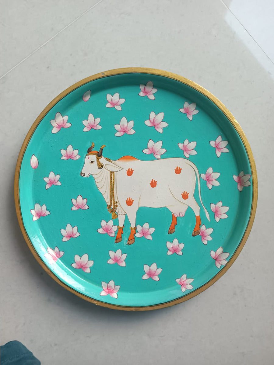 Kamal Talai Cow Plate Miniature style by Mohan Prajapati