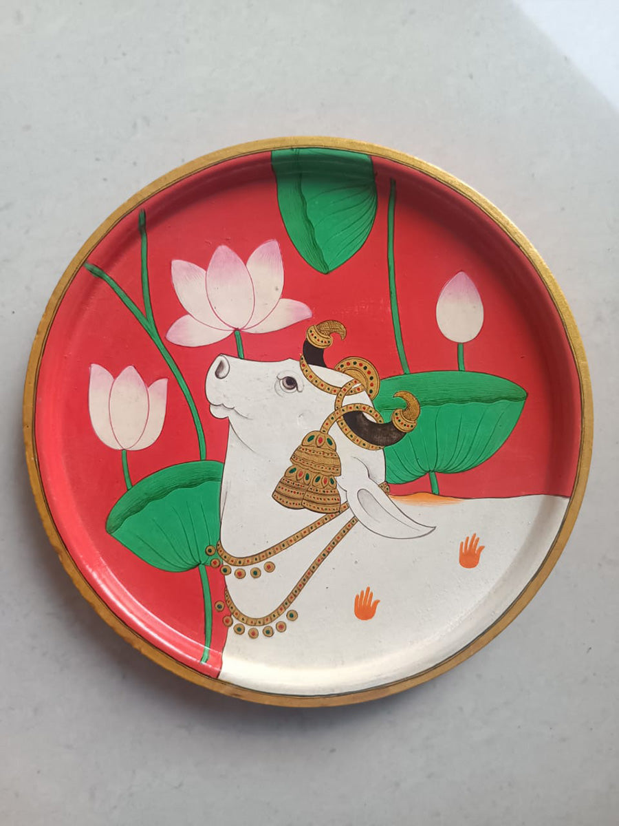 Kamal Talai Cow Plate Miniature style by Mohan Prajapati