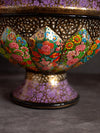 Kashmiri Floral Paper Mache Bowl by Riyaz Khan