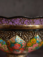 Kashmiri Floral Paper Mache Bowl by Riyaz Khan