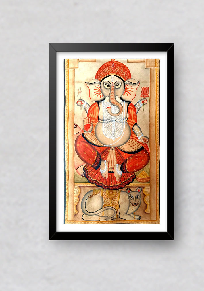 Ganesha, Kalighat Art by Bapi Chitrakar