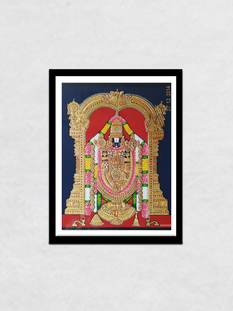 Opulence of Tirupati Balaji: Mysore Painting by Dr. J Dundaraja