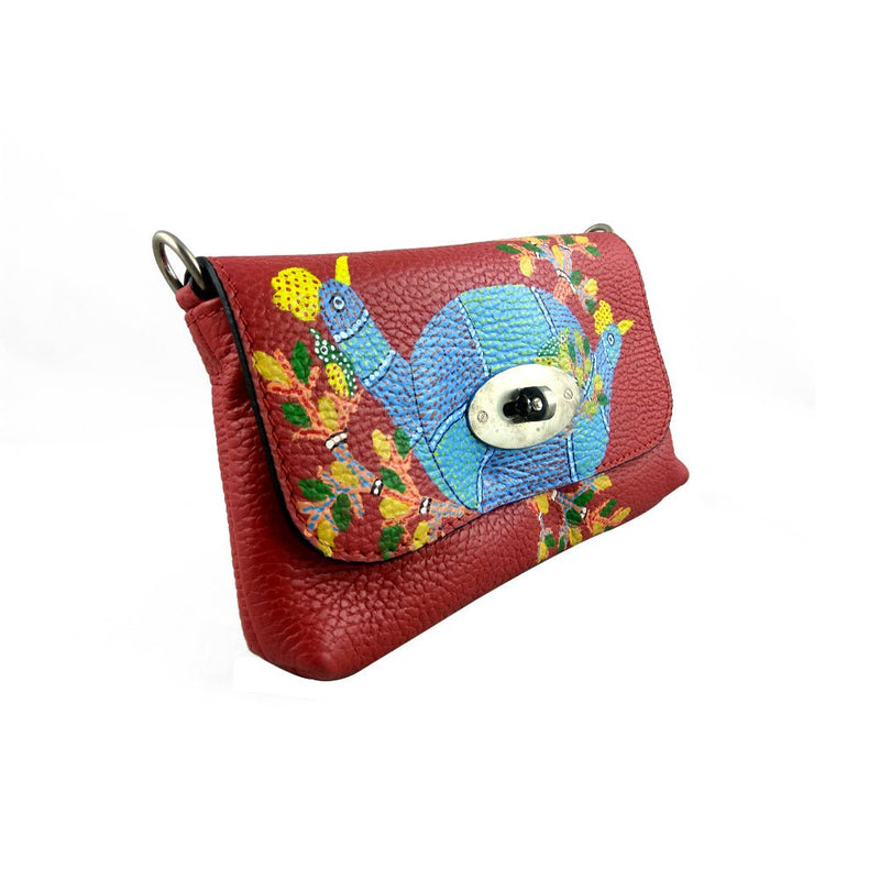 Meraki Bag | Gond style handbag | Handpainted saddle bag