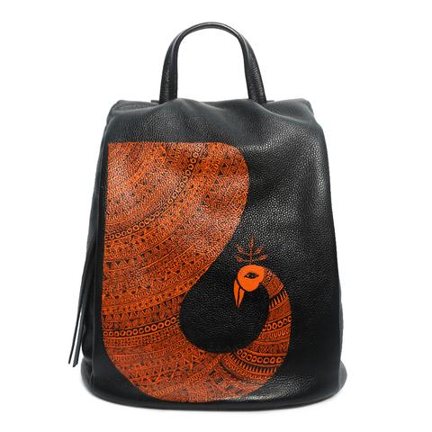 Peacock Leather Backpack-