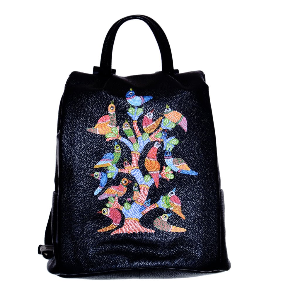 Peacocks Melody Black Backpack