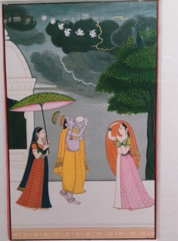 Handcrafted Radha Krishna Kangra Art