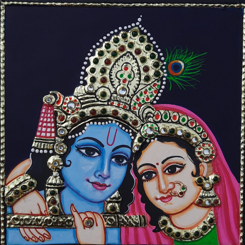 Radha Krishna Tanjore Workshop with 22k Gold Foil