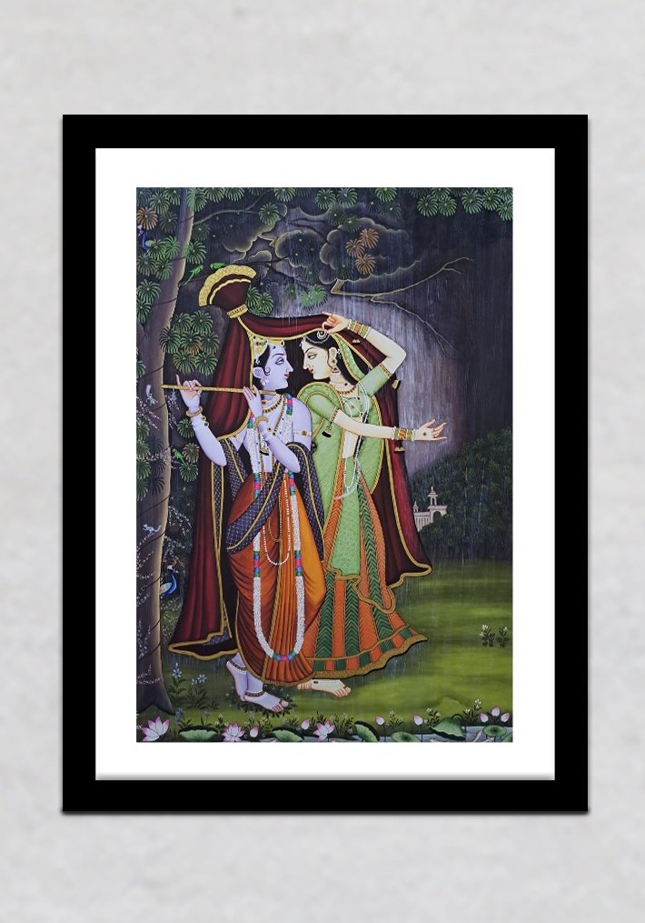 RADHA KRISHNA, PICHWAI PAINTING BY SHEHZAAD ALI SHERANI-Paintings by Master Artists