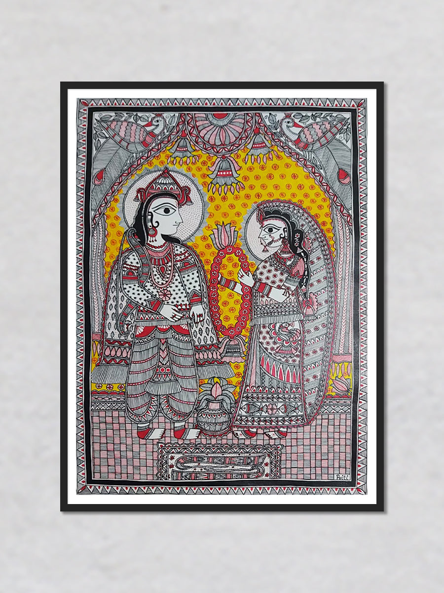 Shop Ram and Sita's Unconditional Love: Madhubani Painting by Priti Karn