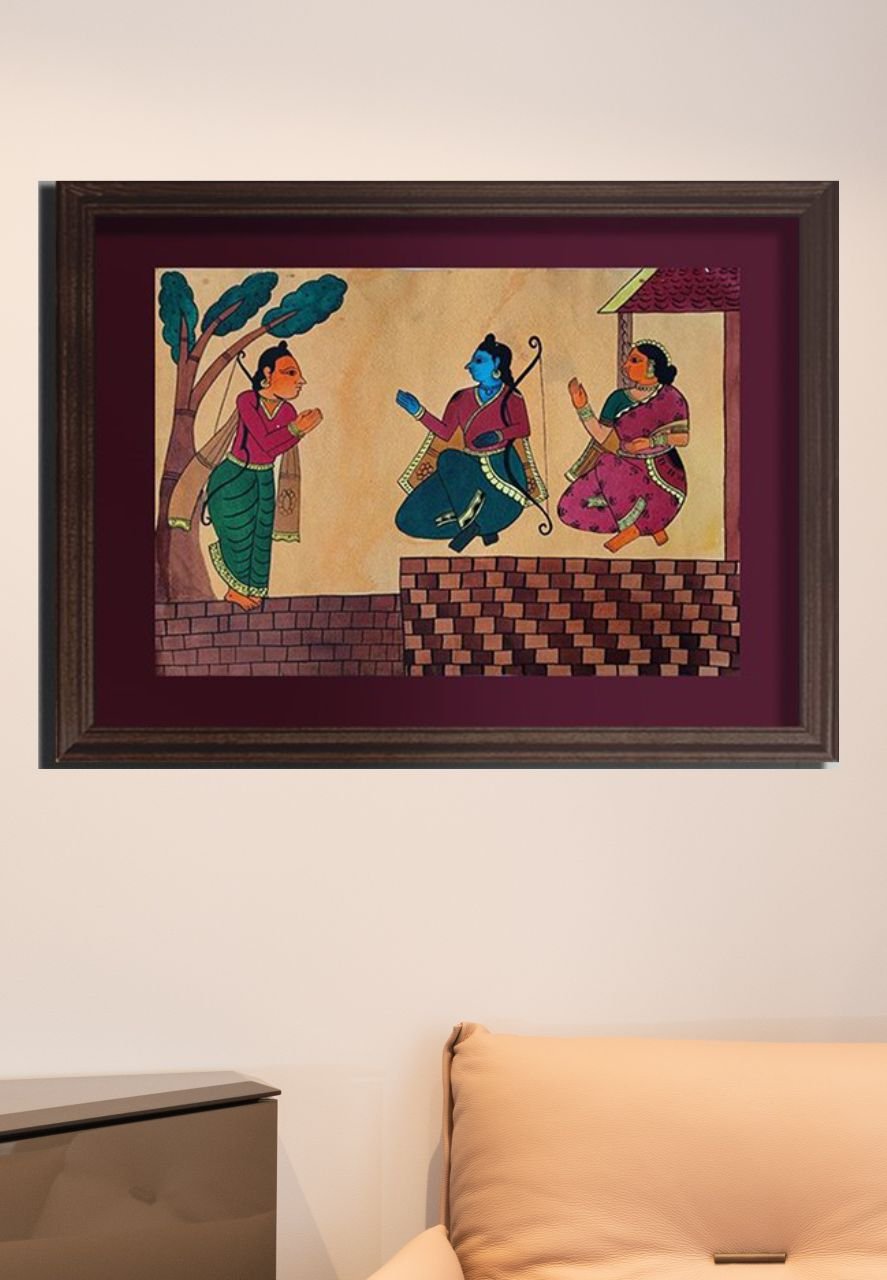 Rama, Laxmana & Sita At Vanvas Chitrakathi art for sale