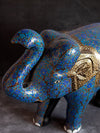 Royal Blue Paper Mache Elephant by Riyaz Khan