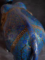 Royal Blue Paper Mache Elephant by Riyaz Khan