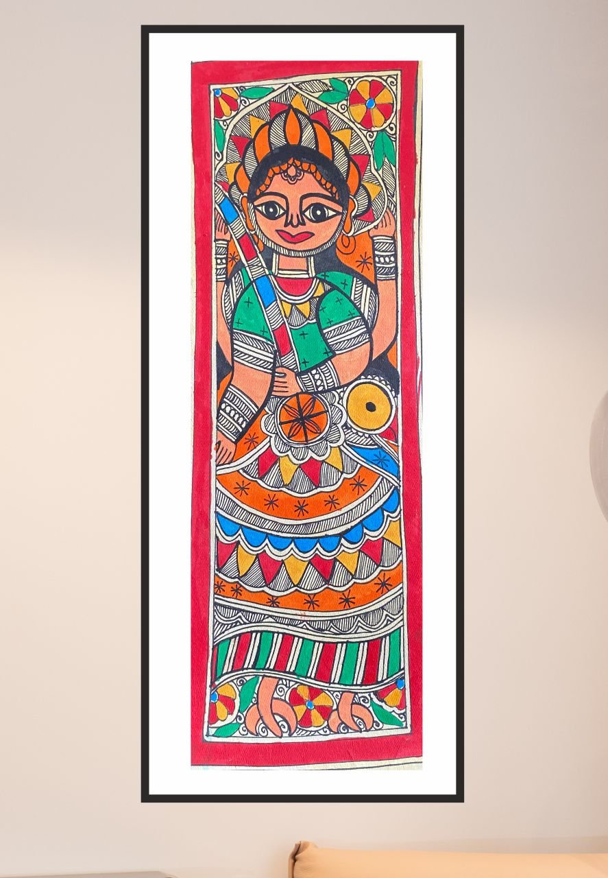 SARASWATI, MADHUBANI PAINTING BY PRATIMA BHARTI