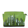 San Francisco , handpainted skyline on green crossbody-