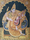 Saraswati's Serenity: Mysore Painting by Dr. J Dundaraja