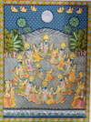 Sharad Purnima, Pichwai Painting by Sushil Soni