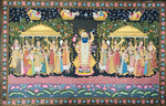 Sharad Purnima, Pichwai Painting by Sushil Soni