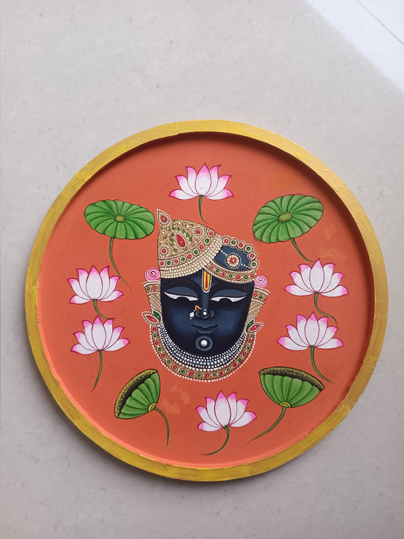 Shrinathji Plate Miniature style by Mohan Prajapati