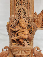 Sitar Raw Sandalwood Miniature Artwork by Om Prakash