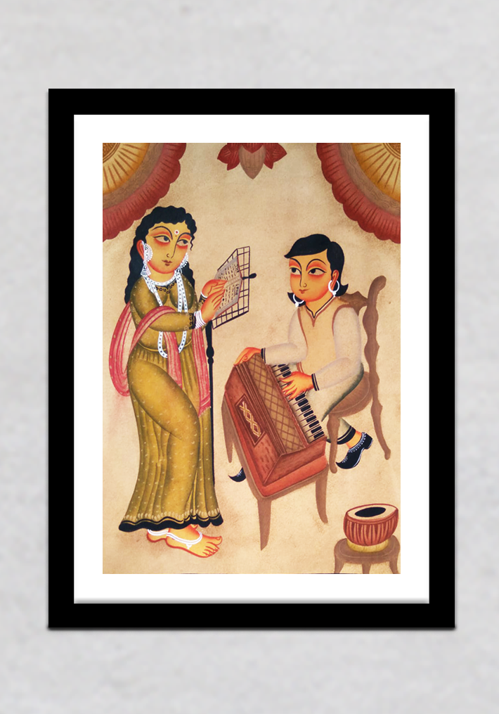 My Music Teacher Kalighat Painting