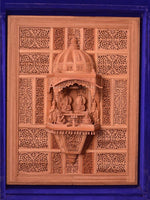 Sri Ram Darbar in Raw Sandalwood Miniature Artwork by Om Prakash