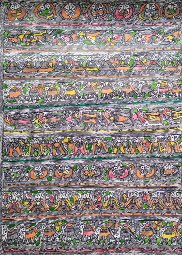 Godna Madhubani Painting by Priti Karn