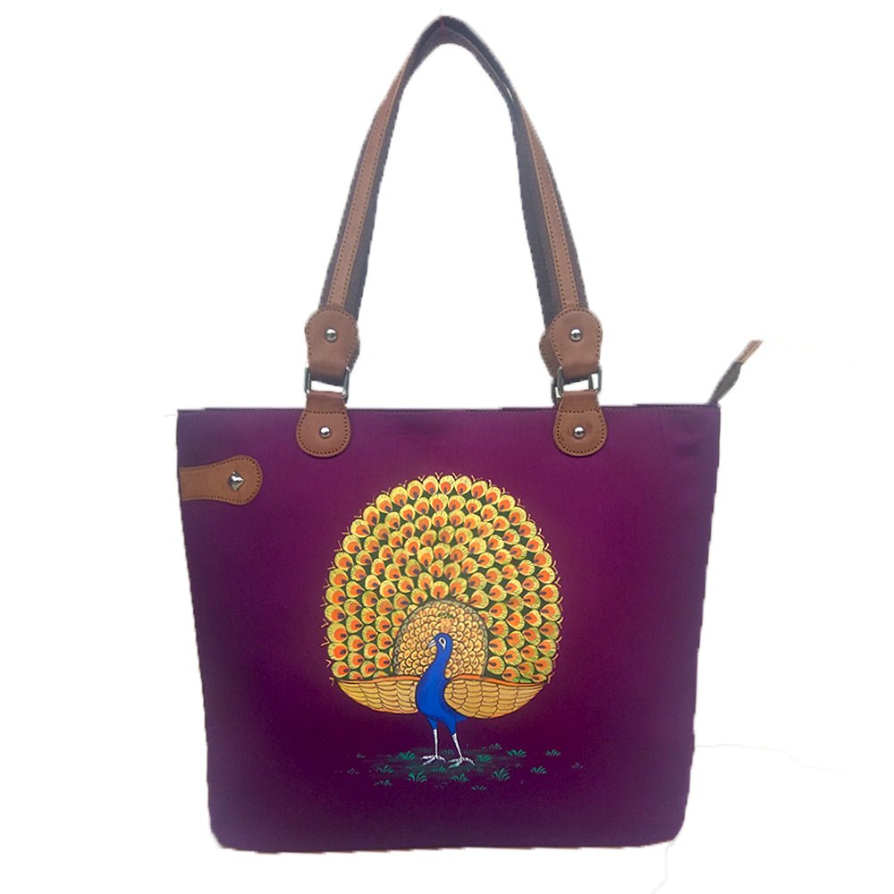 THE PEACOCK-Vegan Fabric Laptop Bags/Totes