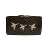 THE WHITE BIRDS , RECTANGLE PAPER MACHE CLUTCH-Paper Mache Clutch